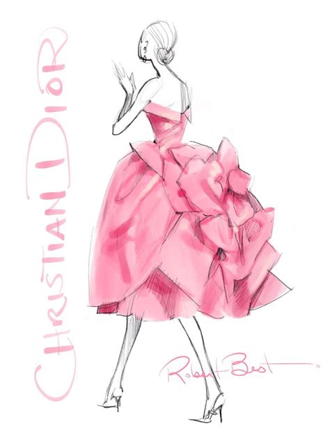 dior dress drawing|christian dior sketches.